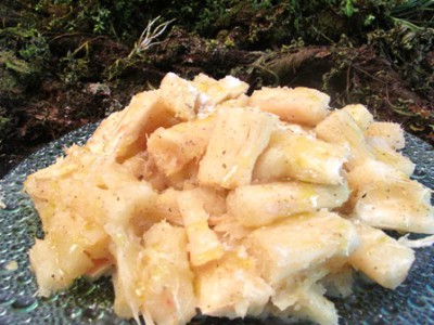 Yuca al mojo de ajo